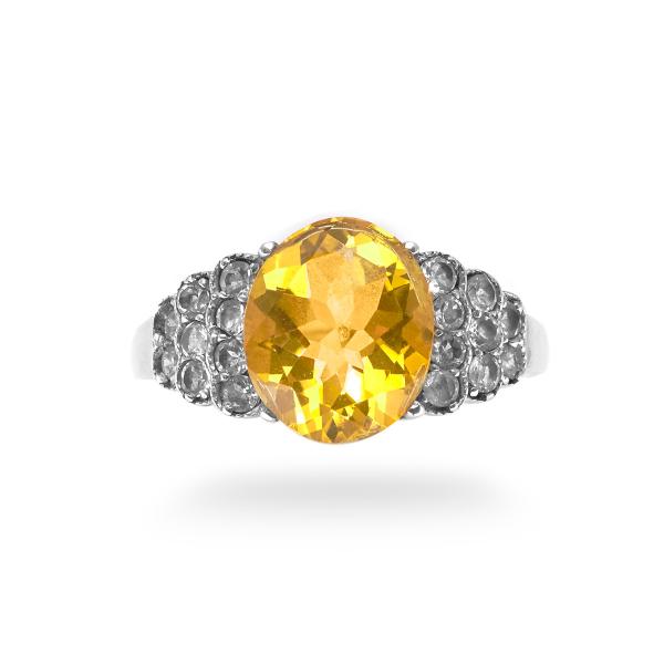 Bague citrine, topaze argent Corinna